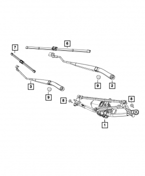 Поводок дворника правый Fiat 500L 14-19