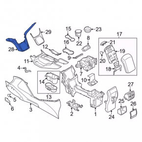 Ornamente bord inferioare centrale Ford C-max MK2 13-17, gri, negru lucios, 2 piese, zgârieturi