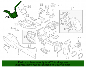 Ornamente bord inferioare centrale Ford C-max MK2 13-17, gri, negru lucios, 2 piese, zgârieturi