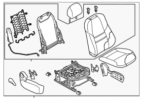 Пассажирское сидение Mazda CX-9 16-17 без airbag, механическое, велюр черный, без подголовника, под чистку