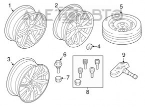 Диск колесный R19 х 8J ET42.5 Volvo XC90 16-23 тип2, бордюрка