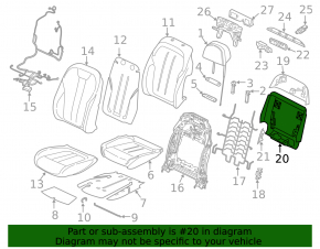 Накладка пассажирского сиденья задняя нижняя BMW X7 G07 19-26 черная, Komfort