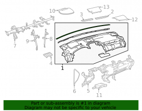 Торпедо передняя панель с AIRBAG Lexus NX300 NX300h 18-21 кожа, черная с красной строчкой
