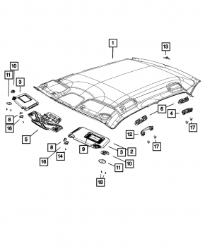 Козырек левый Chrysler 300 11-13 черн