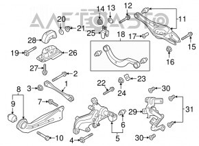 Цапфа со ступицей задняя левая VW Golf 15-21 с кожухом