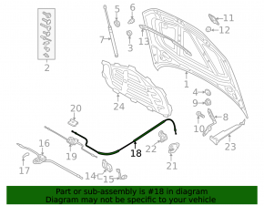 Cablu de deblocare capotă Audi A3 22-26