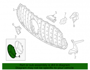 Grilă emblemă Mercedes GLC 20-22 cromată