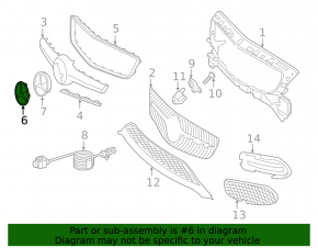 Эмблема решетки радиатора grill Mercedes C-class W205 15-18 под радар