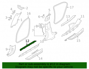 Prag cromat BMW Seria 7 G11 G12 16-22, față dreapta