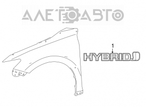 Эмблема надпись "Hybrid" крыла передняя левая Toyota Camry v70 18-22