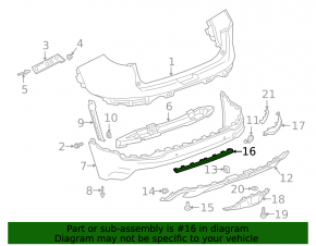 Moldura bara spate centrala GMC Terrain 18- crom