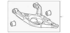 Рычаг нижний под пружину задний левый Mercedes W167 GLE 350 450 20-26