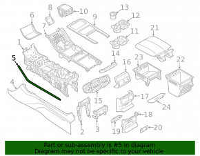 Молдинг центральной консоли левый Land Rover Range Rover Velar 18-23 хром