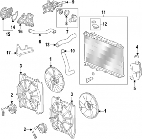Rotor ventilator de racire stanga Honda Civic XI FE/FL 22- 2.0, 1.5T nou original