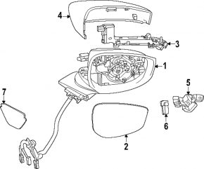 Зеркальный элемент левый Mazda CX-90 24-26 подогре, BSM