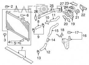 Țeavă de răcire inferioară Mitsubishi Outlander 14-15 de la radiator, 2.4