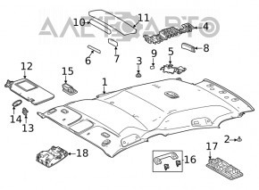Tapițerie plafon Toyota Venza 2021-22, neagră, fără geamuri panoramice, necesită curățare, zgârieturi