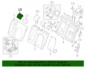 Подголовник 2 ряда левый Lincoln MKZ 17-20 кожа черная