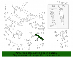 Braț de control inferior, față dreapta, spate, Land Rover Range Rover 13-21 Long