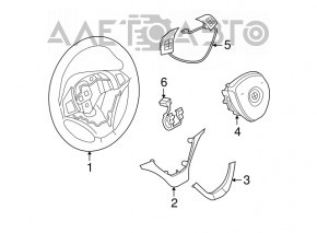 Руль голый BMW X5 E70 07-13 кожа черн