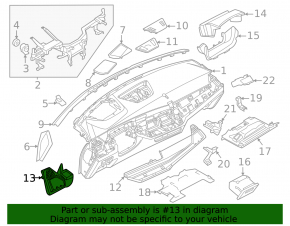 Накладка передней панели левая BMW X5 G05 24-26 черная