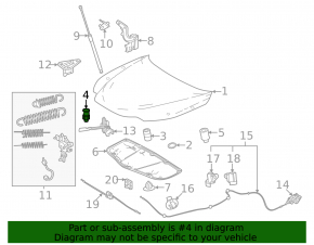 Отбойник капота Lexus RX 23-26 пружина