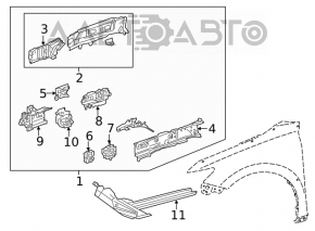 Лонжерон передний левый Toyota Camry v70 18-24