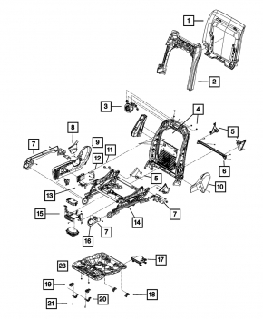 Motor pentru reglarea ridicării scaunului pasagerului Jeep Grand Cherokee WK2 18-22
