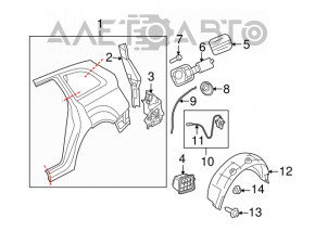Aripă spate stânga pentru Audi Q5 8R 09-17