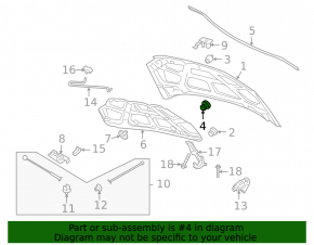 Отбойник капота левый Chevrolet Volt 16-19