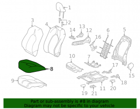 Tapițerie pernă scaun pasager Toyota Camry v70 20-24, material bej, încălzită