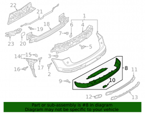Губа заднего бампера Audi Q5 80A 18-20 без фаркопа, S-Line