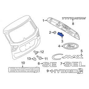 Кнопка открытия двери багажника Ford C-max MK2 13-18