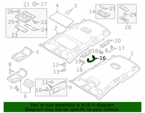 Ручка потолка передняя левая VW Passat b8 16-19 USA серая