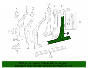 Стойка кузова центральная правая Toyota Sequoia 08-16 на кузове