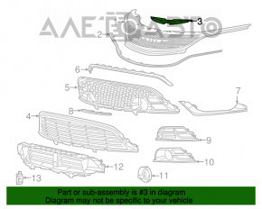 Эмблема решетки радиатора grill Chrysler 200 15-17 хром