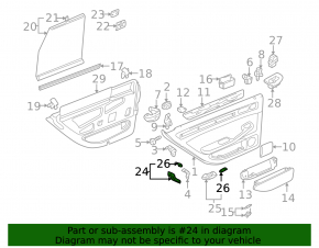Plafoniera pentru ornamentul ușii (card) față stânga Audi Q7 4L 10-15 spate, roșu