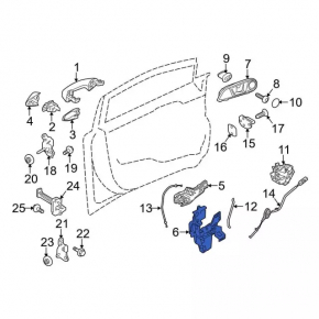 Направляющая стекла двери передней левой Ford Fiesta 11-19