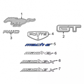 Эмблема надпись Mach-E двери передней левой Ford Mustang Mach-E 21-26