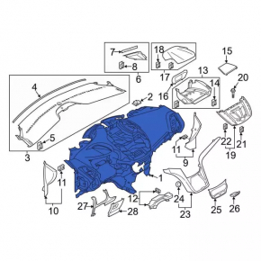 Торпедо передняя панель без AIRBAG Ford Escape MK3 13-16 дорест 9/10
