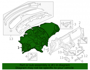 Торпедо передняя панель без AIRBAG Ford Escape MK3 13-16 дорест 9/10