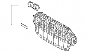 Решетка радиатора grill в сборе Audi Q7 20-26 prestige, без эмблемы