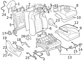 Пассажирское сидение Subaru Forester 19-21 SK без airbag, механич, черное с серым