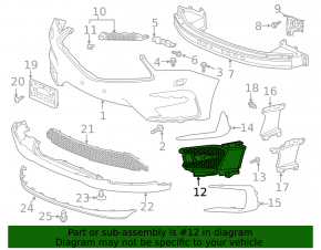 Решетка переднего бампера правая Acura RDX 19-21 with fog lamps, advance package