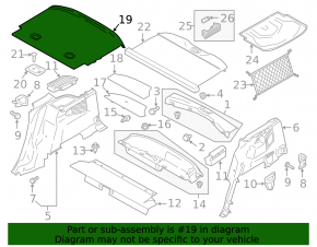 Пол багажника задний Ford C-max MK2 13-18 черный