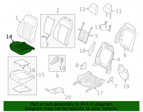 Пассажирское сидение Ford Fusion mk5 17-20 с airbag, кожа серое, электро, подогрев, вентиляция, под чистку