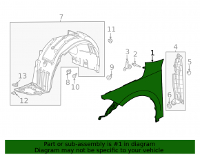 Крыло переднее левое Honda Civic XI FE/FL 22-26