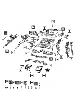 Задняя панель Jeep Grand Cherokee WL 22-26 2 части