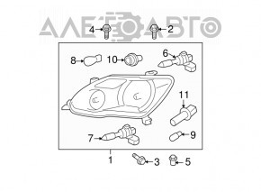 Фара передняя левая Toyota Avalon 05-07 галоген