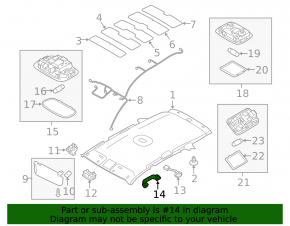 Ручка потолка левая Kia Sorento 10-15
